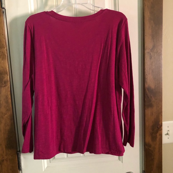 NWOT-C & B PXL Long Sleeve Tee Deep Mauve/Fuchsia - Picture 3 of 6